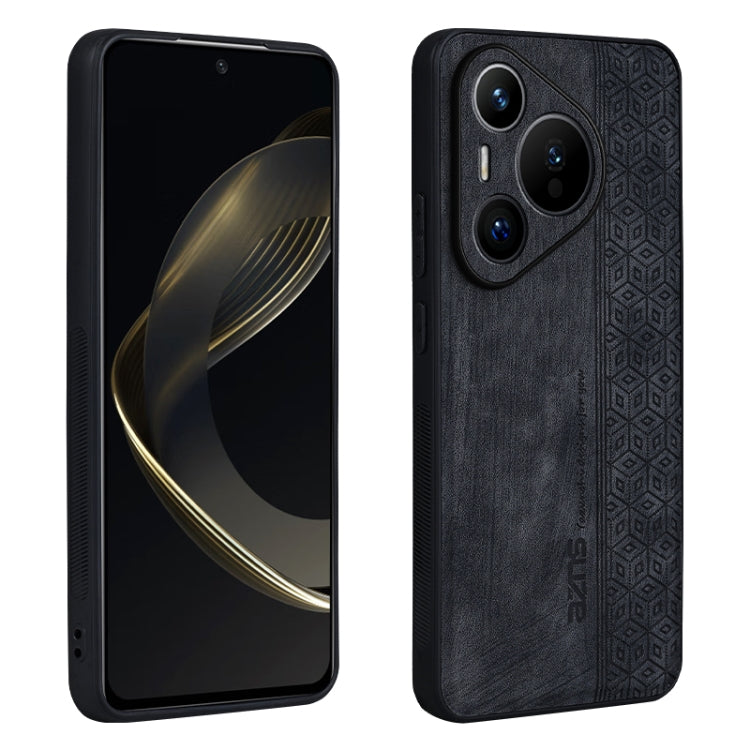 For Huawei Pura 70 Pro AZNS 3D Embossed Skin Feel Phone Case(Black)