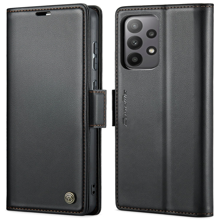 For Samsung Galaxy A33 5G CaseMe 023 Butterfly Buckle Litchi Texture RFID Anti-theft Leather Phone Case(Black)