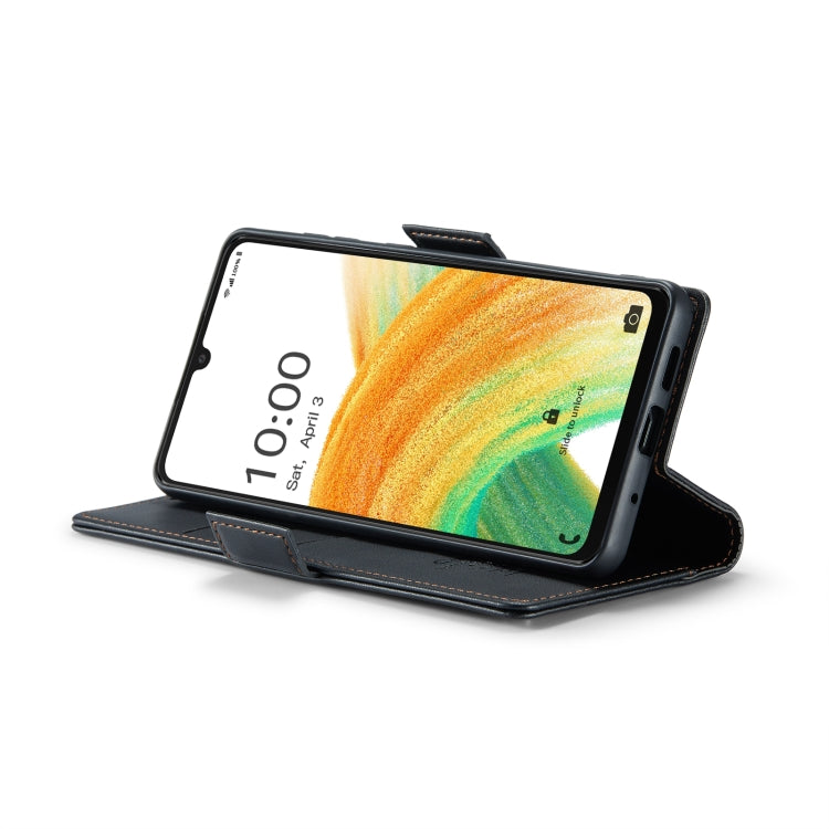 For Samsung Galaxy A33 5G CaseMe 023 Butterfly Buckle Litchi Texture RFID Anti-theft Leather Phone Case(Black)