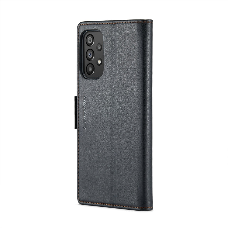 For Samsung Galaxy A73 5G CaseMe 023 Butterfly Buckle Litchi Texture RFID Anti-theft Leather Phone Case(Black)