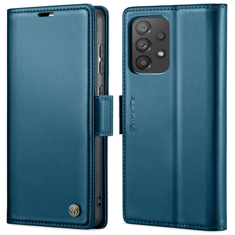 For Samsung Galaxy A73 5G CaseMe 023 Butterfly Buckle Litchi Texture RFID Anti-theft Leather Phone Case(Blue)