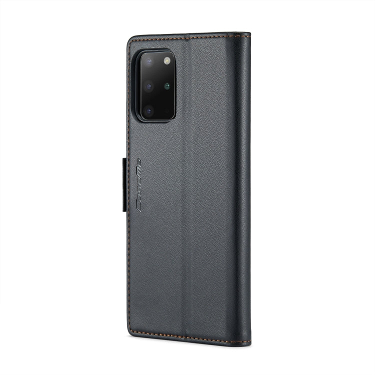 For Samsung Galaxy S20+ CaseMe 023 Butterfly Buckle Litchi Texture RFID Anti-theft Leather Phone Case(Black)