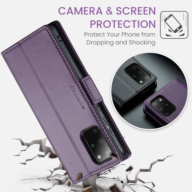 For Samsung Galaxy S20+ CaseMe 023 Butterfly Buckle Litchi Texture RFID Anti-theft Leather Phone Case(Pearly Purple)