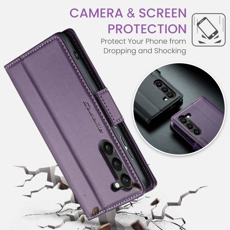 For Samsung Galaxy S23 5G CaseMe 023 Butterfly Buckle Litchi Texture RFID Anti-theft Leather Phone Case(Pearly Purple) - free shipping - PMC TechLife - Order now!