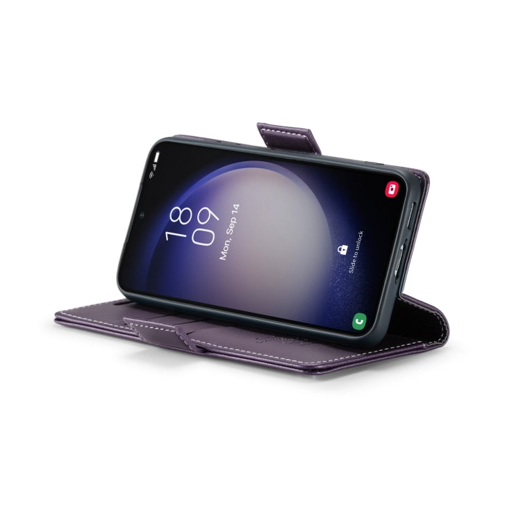 For Samsung Galaxy S23+ 5G CaseMe 023 Butterfly Buckle Litchi Texture RFID Anti-theft Leather Phone Case(Pearly Purple)