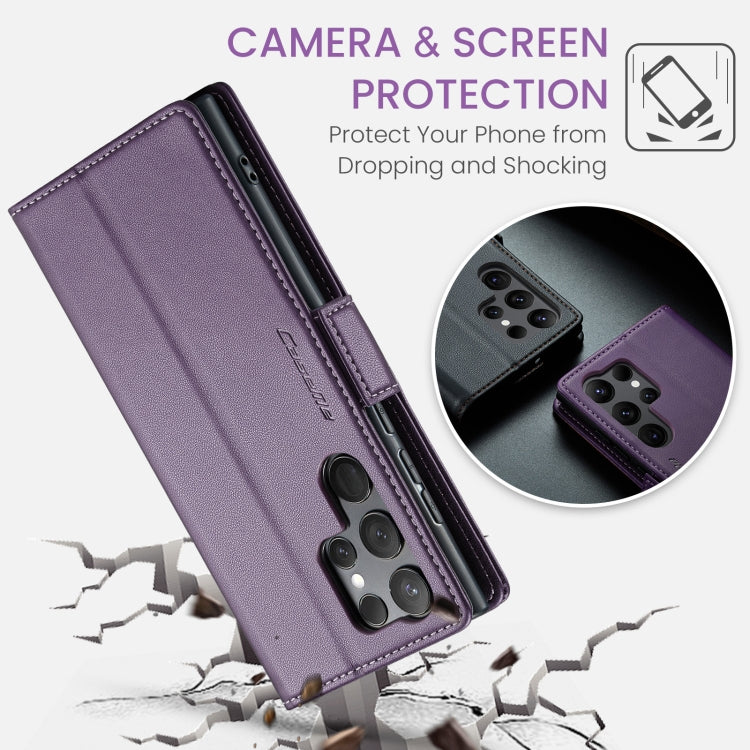 For Samsung Galaxy S23 Ultra 5G CaseMe 023 Butterfly Buckle Litchi Texture RFID Anti-theft Leather Phone Case(Pearly Purple) - free shipping - PMC TechLife - Order now!