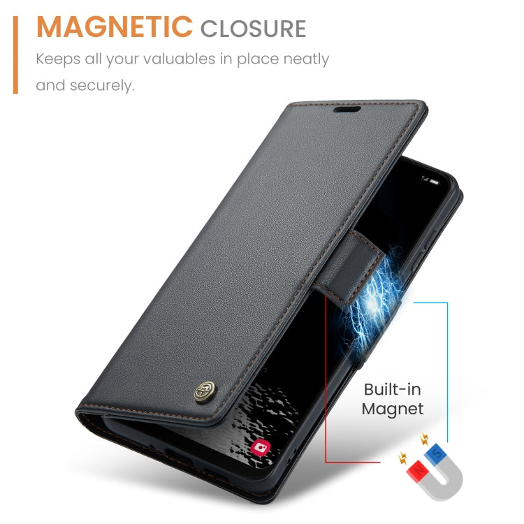 For Samsung Galaxy A30s / A50s / A50 CaseMe 023 Butterfly Buckle Litchi Texture RFID Anti-theft Leather Phone Case(Black)