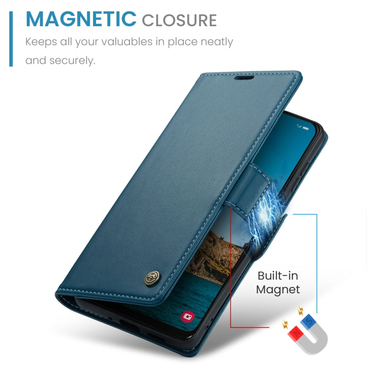 For Samsung Galaxy A30s / A50s / A50 CaseMe 023 Butterfly Buckle Litchi Texture RFID Anti-theft Leather Phone Case(Blue)