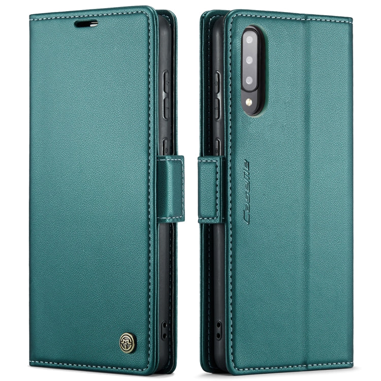 For Samsung Galaxy A30s / A50s / A50 CaseMe 023 Butterfly Buckle Litchi Texture RFID Anti-theft Leather Phone Case(Pearly Blue)