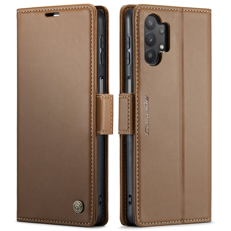 For Samsung Galaxy A32 5G / M32 5G CaseMe 023 Butterfly Buckle Litchi Texture RFID Anti-theft Leather Phone Case(Brown)