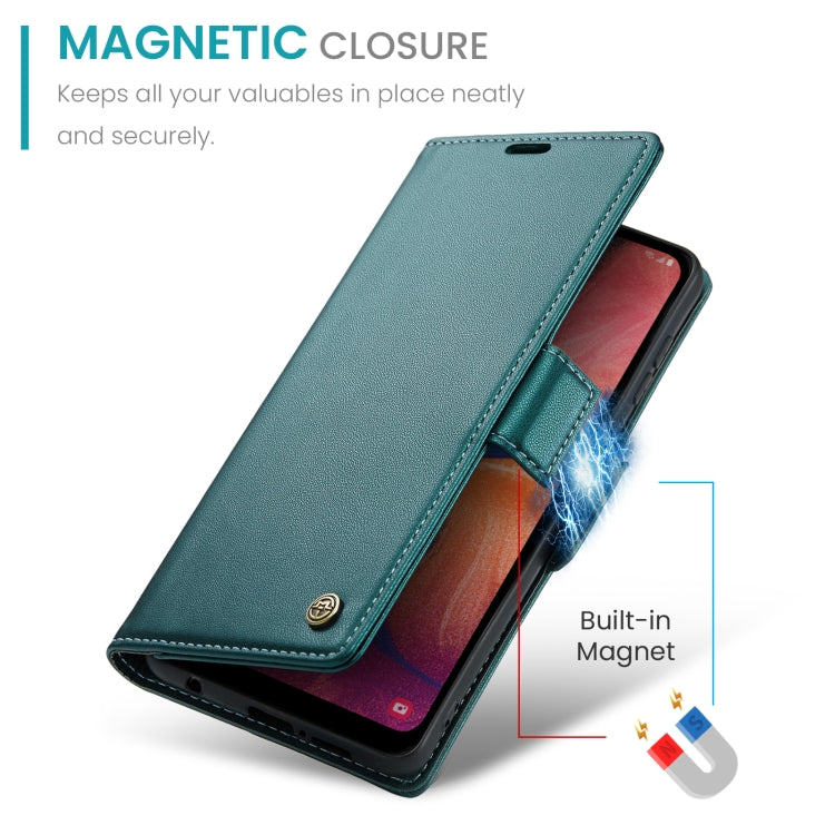 For Samsung Galaxy A40 CaseMe 023 Butterfly Buckle Litchi Texture RFID Anti-theft Leather Phone Case(Pearly Blue)