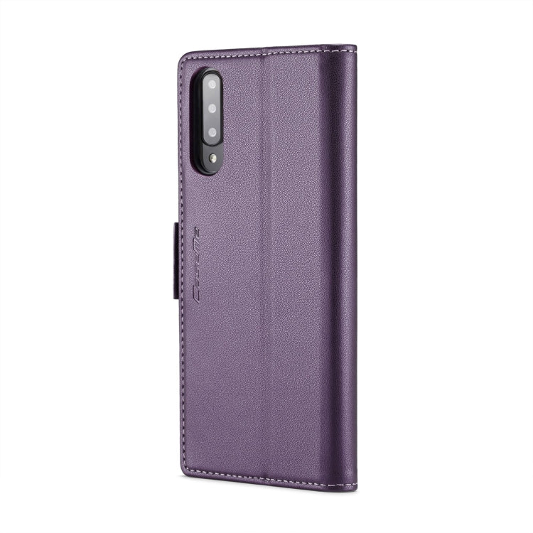 For Samsung Galaxy A70/A70s CaseMe 023 Butterfly Buckle Litchi Texture RFID Anti-theft Leather Phone Case(Pearly Purple)