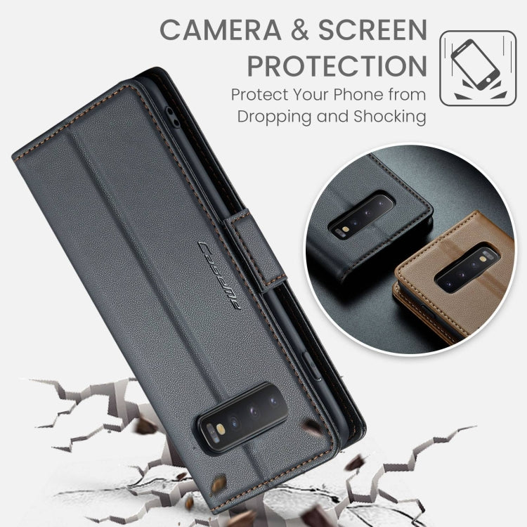 For Samsung Galaxy S10+ CaseMe 023 Butterfly Buckle Litchi Texture RFID Anti-theft Leather Phone Case(Black) - Galaxy Phone Cases by CaseMe | Online Shopping South Africa | PMC Jewellery | Buy Now Pay Later Mobicred
