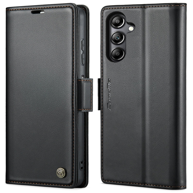 For Samsung Galaxy A05s CaseMe 023 Butterfly Buckle Litchi Texture RFID Anti-theft Leather Phone Case(Black)