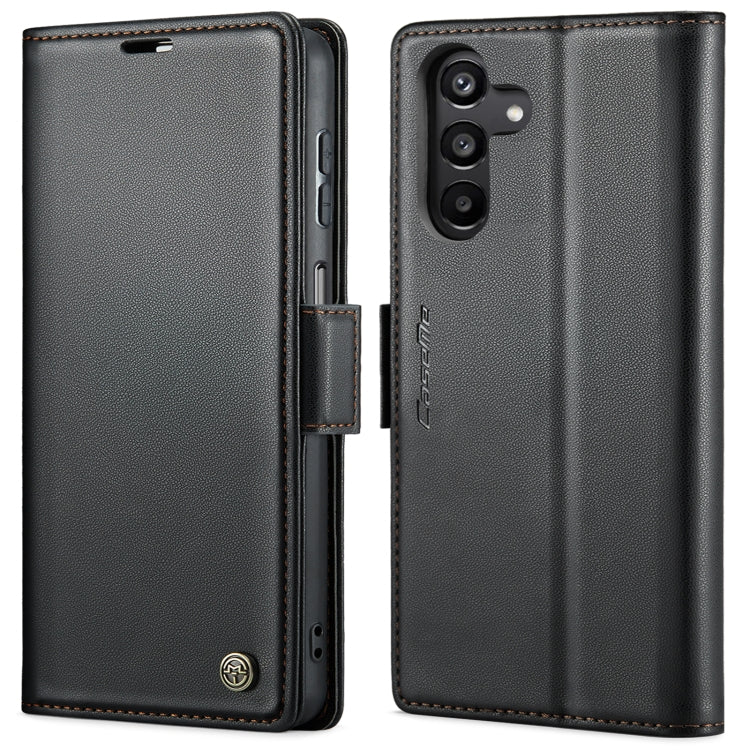 For Samsung Galaxy A25 5G CaseMe 023 Butterfly Buckle Litchi Texture RFID Anti-theft Leather Phone Case(Black)