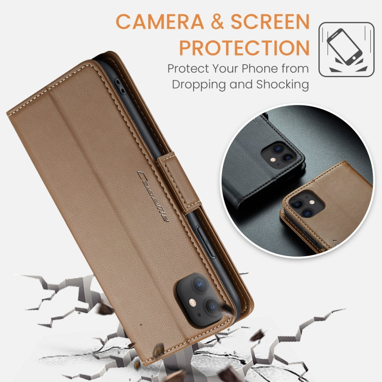 For iPhone 11 CaseMe 023 Butterfly Buckle Litchi Texture RFID Anti-theft Leather Phone Case(Brown) - iPhone 11 Cases by CaseMe | Online Shopping South Africa | PMC TechLife | Buy Now Pay Later Mobicred