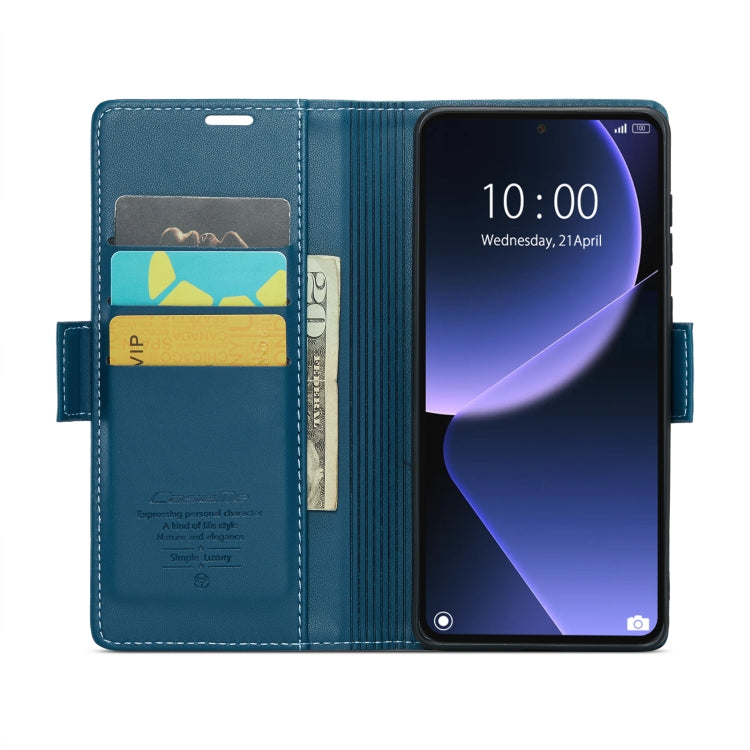 For Xiaomi 13T/13T Pro CaseMe 023 Butterfly Buckle Litchi Texture RFID Anti-theft Leather Phone Case(Blue)