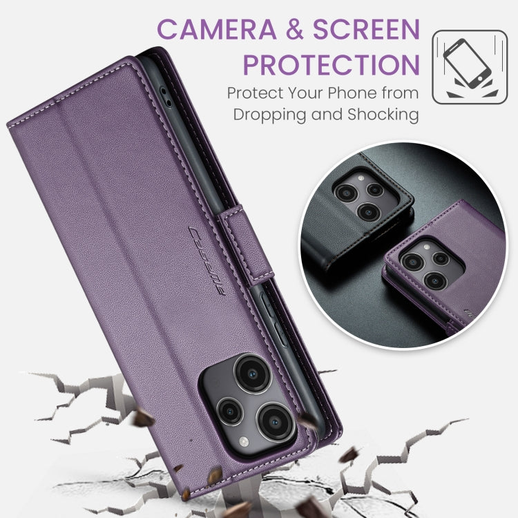 For Xiaomi Redmi 12 4G/12 5G/Note 12R/POCO M6 Pro 5G CaseMe 023 Butterfly Buckle Litchi Texture RFID Anti-theft Leather Phone Case(Pearly Purple)