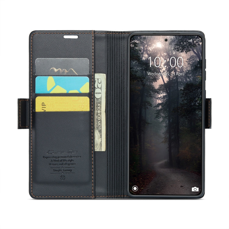 For Xiaomi 14 CaseMe 023 Butterfly Buckle Litchi Texture RFID Anti-theft Leather Phone Case(Black)
