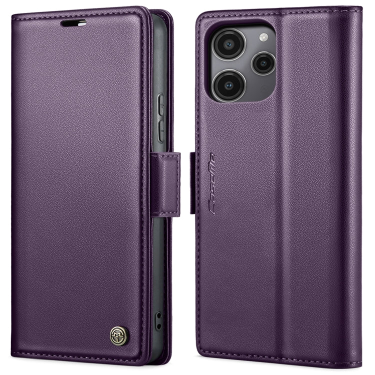 For Xiaomi Poco C65 4G CaseMe 023 Butterfly Buckle Litchi Texture RFID Anti-theft Leather Phone Case(Pearly Purple)