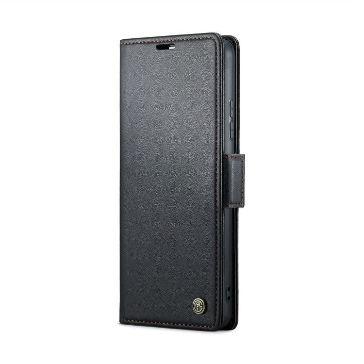 For Xiaomi Redmi Note 13 4G CaseMe 023 Butterfly Buckle Litchi Texture RFID Anti-theft Leather Phone Case(Black)