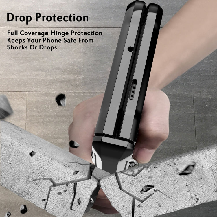 For Google Pixel Fold Twill Texture Integrated Shockproof Phone Case with Holder(Blue) - Google Cases by PMC TechLife | Online Shopping South Africa | PMC TechLife | Buy Now Pay Later Mobicred