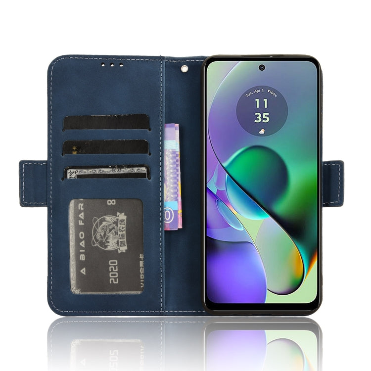 For Motorola Moto G54 5G Skin Feel Calf Texture Card Slots Leather Phone Case(Blue)