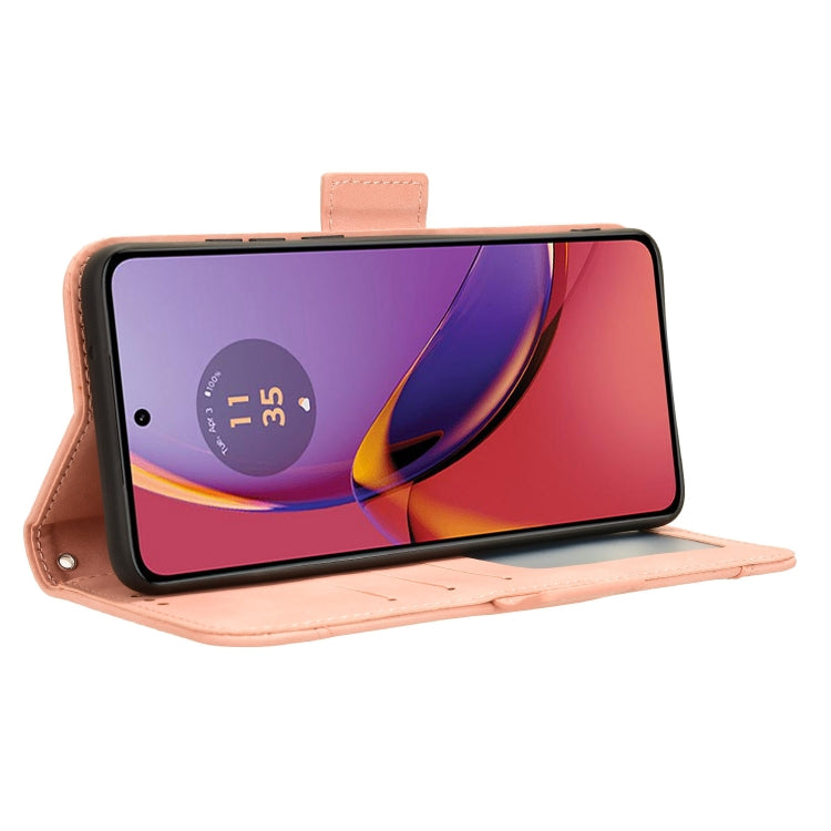 For Motorola Moto G84 5G Skin Feel Calf Texture Card Slots Leather Phone Case(Pink) - Motorola Cases by PMC TechLife | Online Shopping South Africa | PMC TechLife | Buy Now Pay Later Mobicred