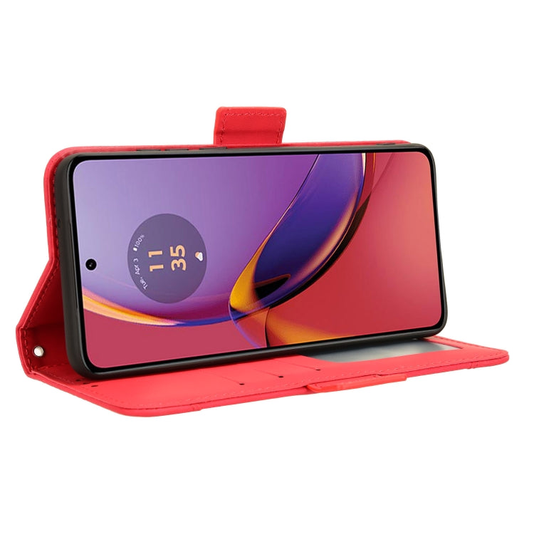 For Motorola Moto G84 5G Skin Feel Calf Texture Card Slots Leather Phone Case(Red) - Motorola Cases by PMC TechLife | Online Shopping South Africa | PMC TechLife | Buy Now Pay Later Mobicred