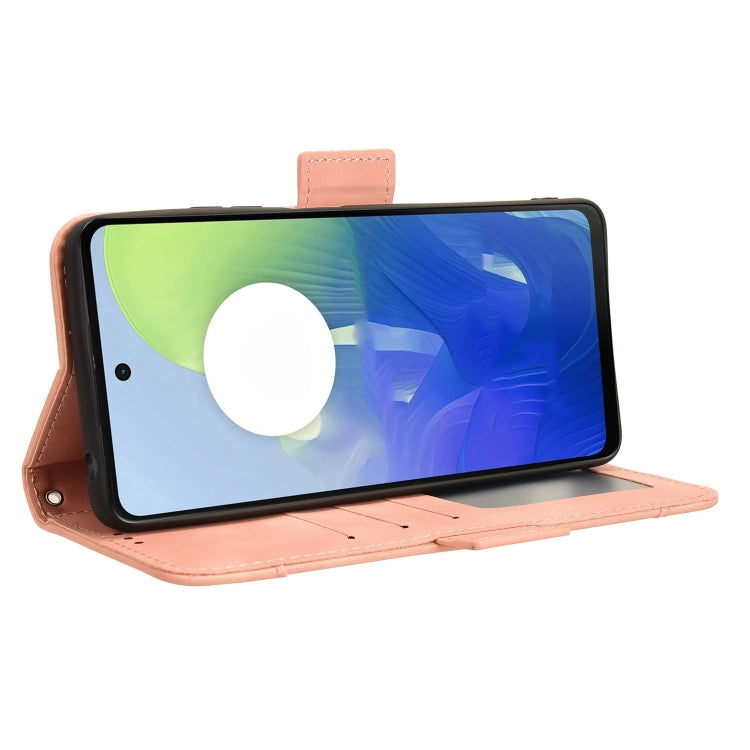 For Motorola Moto G04 / G24 Skin Feel Calf Texture Card Slots Leather Phone Case(Pink) - Motorola Cases by PMC TechLife | Online Shopping South Africa | PMC TechLife | Buy Now Pay Later Mobicred