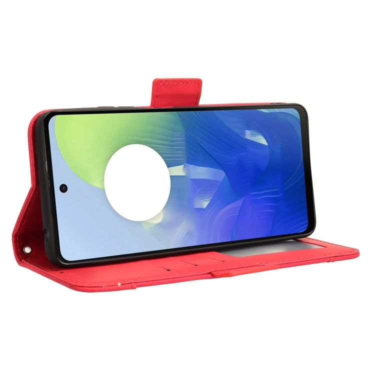 For Motorola Moto G04 / G24 Skin Feel Calf Texture Card Slots Leather Phone Case(Red) - Motorola Cases by PMC TechLife | Online Shopping South Africa | PMC TechLife | Buy Now Pay Later Mobicred