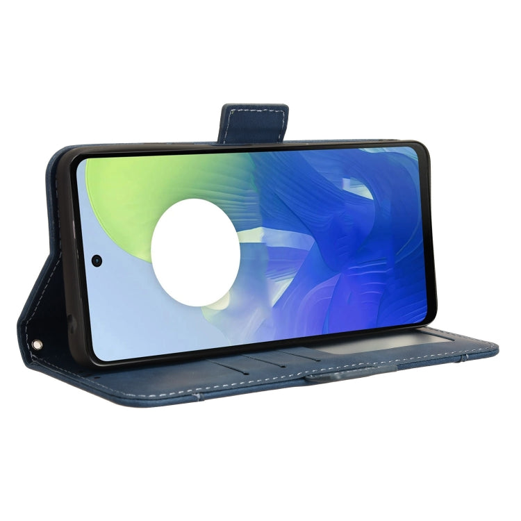 For Motorola Moto G04 / G24 Skin Feel Calf Texture Card Slots Leather Phone Case(Blue) - Motorola Cases by PMC TechLife | Online Shopping South Africa | PMC TechLife | Buy Now Pay Later Mobicred