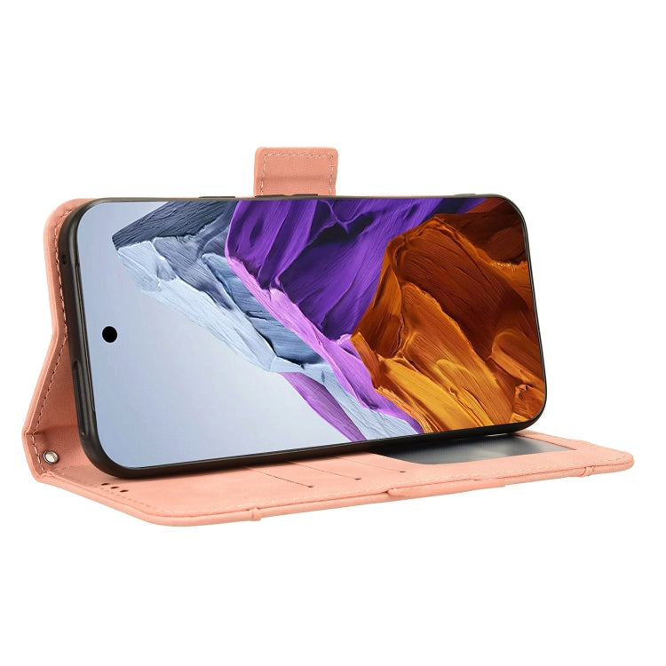 For Google Pixel 9 Skin Feel Calf Texture Card Slots Leather Phone Case(Pink) - Google Cases by PMC TechLife | Online Shopping South Africa | PMC TechLife | Buy Now Pay Later Mobicred