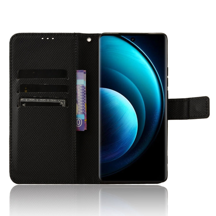 For vivo X100 5G Diamond Texture Leather Phone Case(Black)
