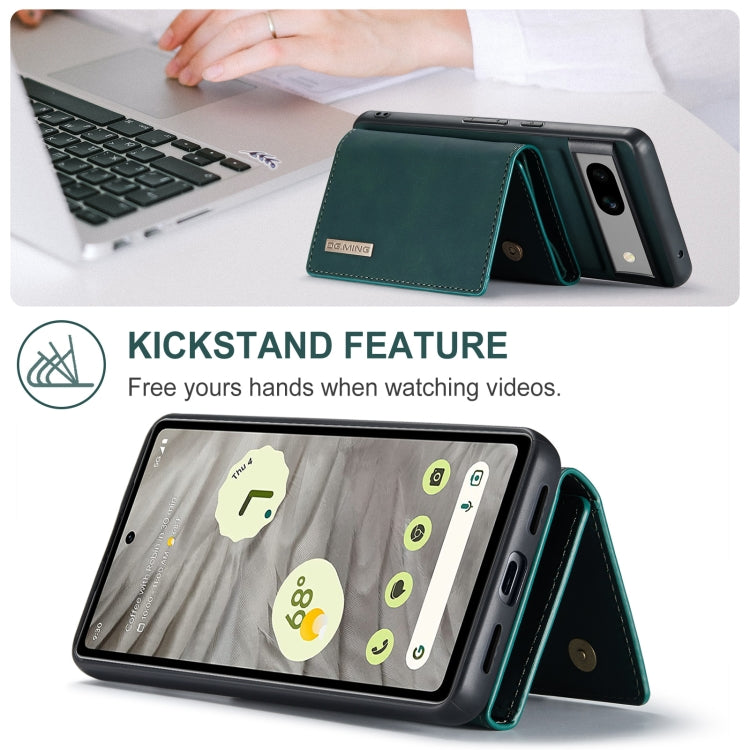 For Google Pixel 7A DG.MING M1 Series 3-Fold Multi Card Wallet + Magnetic Phone Case(Green)