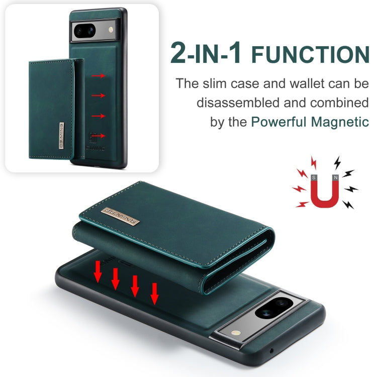 For Google Pixel 7A DG.MING M1 Series 3-Fold Multi Card Wallet + Magnetic Phone Case(Green)