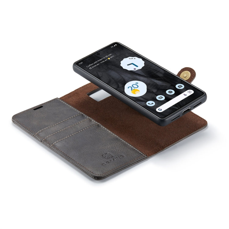 For Google Pixel 8 Pro DG.MING Crazy Horse Texture Detachable Magnetic Leather Phone Case(Grey) - Google Cases by DG.MING | Online Shopping South Africa | PMC TechLife | Buy Now Pay Later Mobicred