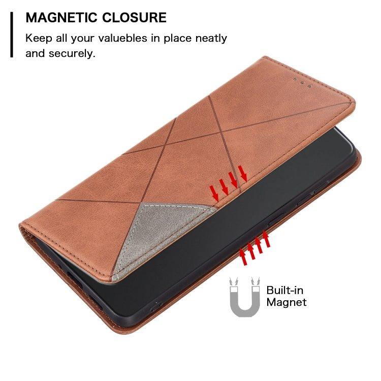 For Xiaomi Civi 3 5G Rhombus Texture Magnetic Leather Phone Case(Brown) - free shipping - PMC TechLife - Order now!
