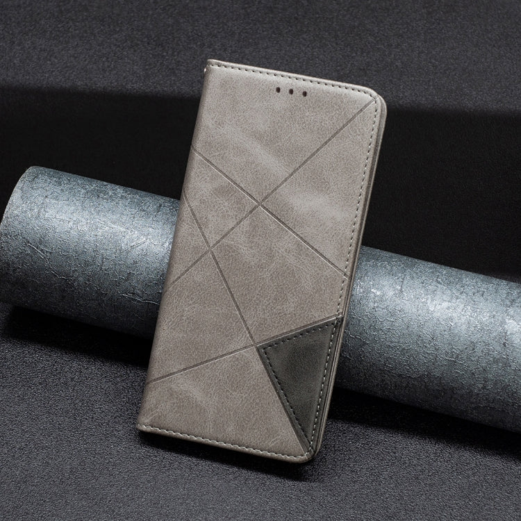 For Xiaomi Redmi Note 13 Rhombus Texture Magnetic Leather Phone Case(Grey) - Xiaomi Cases by PMC TechLife | Online Shopping South Africa | PMC TechLife | Buy Now Pay Later Mobicred