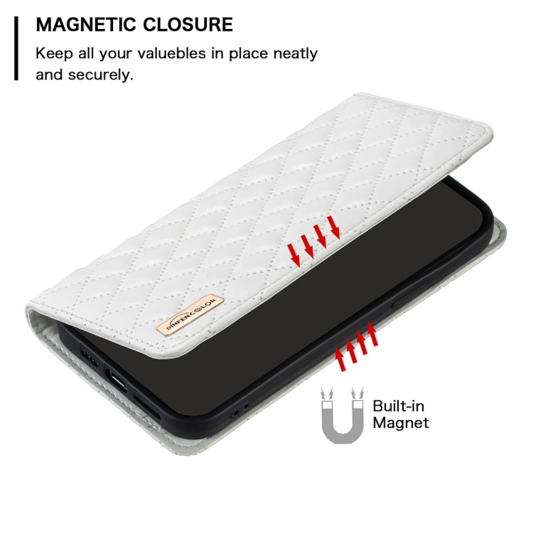 For Xiaomi Redmi Note 13 Pro 5G Diamond Lattice Magnetic Leather Flip Phone Case(White) - Xiaomi Cases by PMC TechLife | Online Shopping South Africa | PMC TechLife | Buy Now Pay Later Mobicred