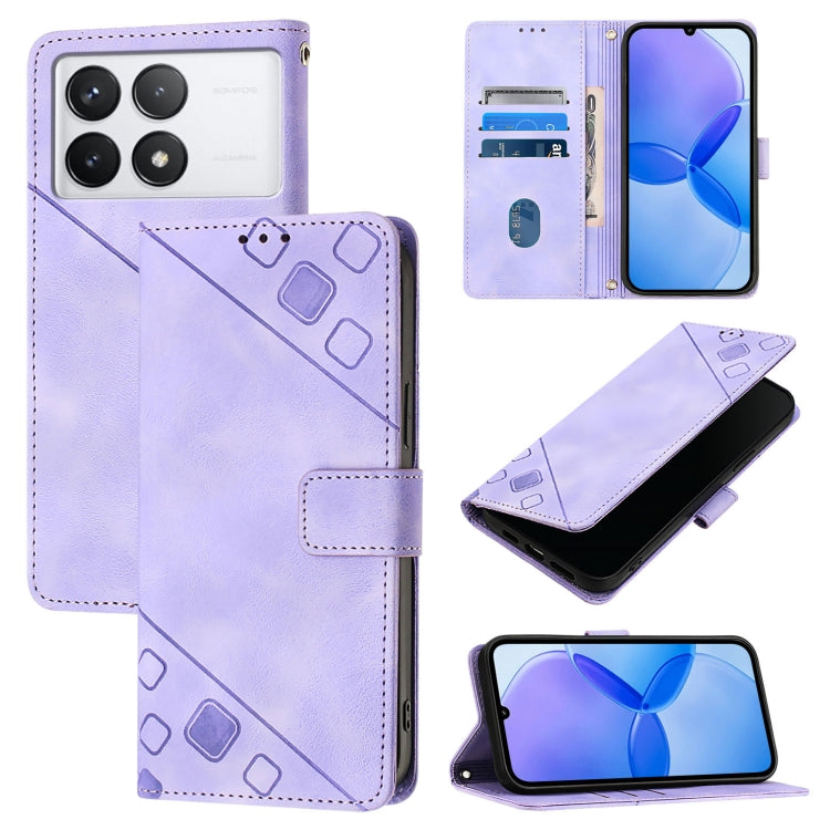 For Xiaomi Redmi K70 / K70 Pro Skin Feel Embossed Leather Phone Case(Light Purple)