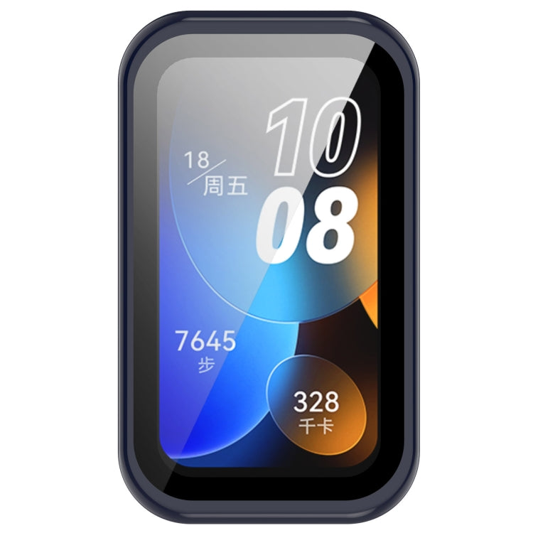 For Huawei Band 10 / 9 / 8 PC + Tempered Film Integrated Protective Watch Case(Ink Blue)