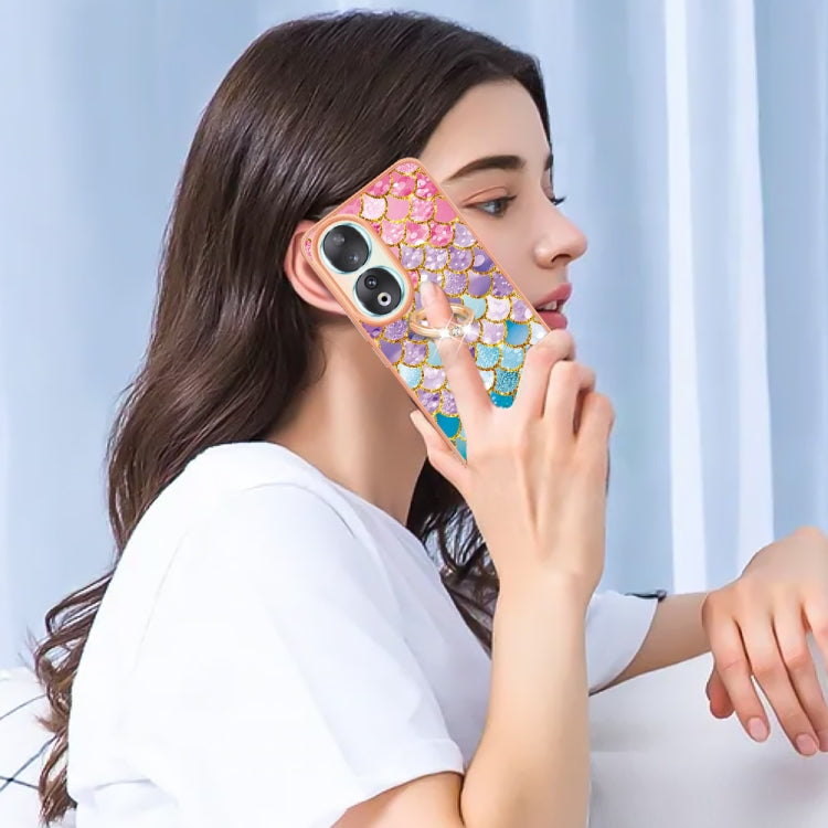 For Honor 90 5G Electroplating IMD TPU Phone Case with Ring(Colorful Scales) - Honor Cases by PMC TechLife | Online Shopping South Africa | PMC TechLife