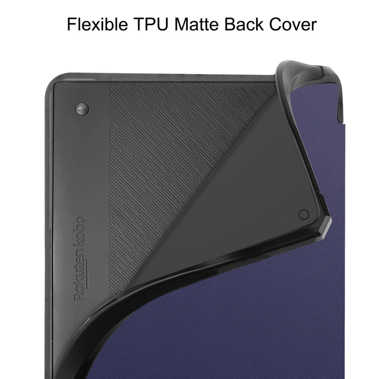 For Kobo Elipsa 2E Solid Color Deformation TPU Leather Smart Tablet Case(Dark Blue) - Others by PMC TechLife | Online Shopping South Africa | PMC TechLife | Buy Now Pay Later Mobicred