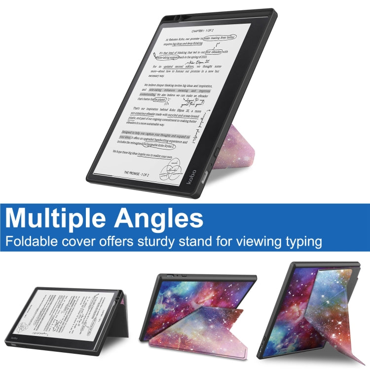 For Kobo Elipsa 2E Painted Deformation TPU Leather Smart Tablet Case(Milky Way)