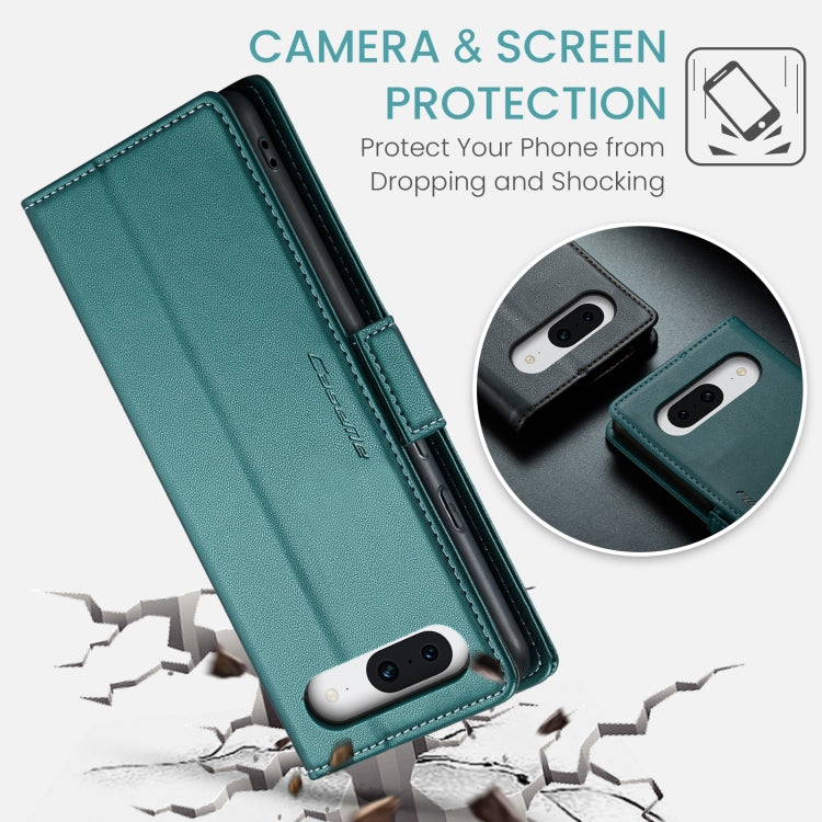 For Google Pixel 8a CaseMe 023 Butterfly Buckle Litchi Texture RFID Anti-theft Leather Phone Case(Pearly Blue)