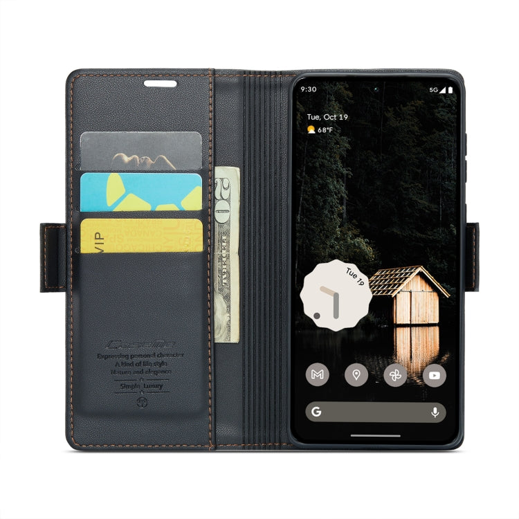 For Google Pixel 9 Pro XL CaseMe 023 Butterfly Buckle Litchi Texture RFID Anti-theft Leather Phone Case(Black)