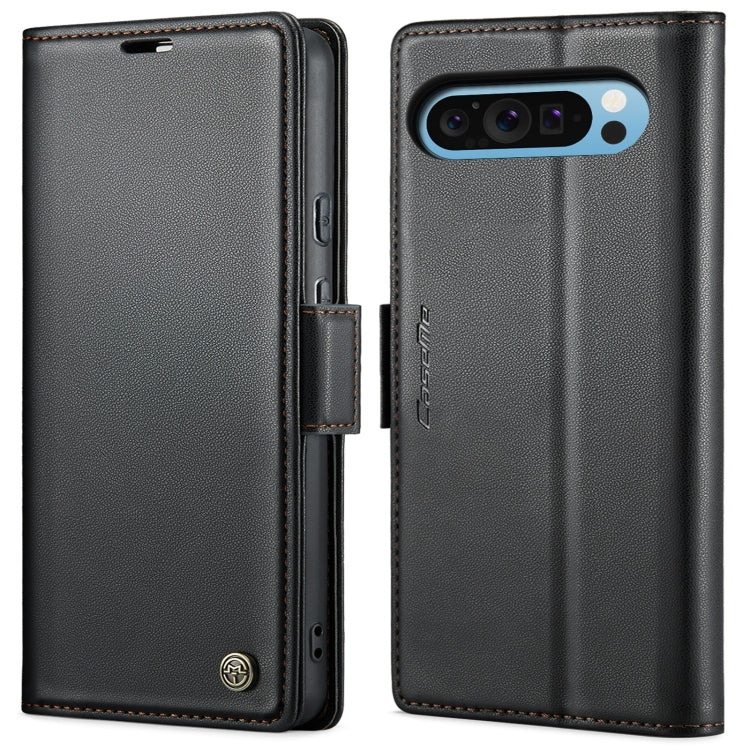 For Google Pixel 9 Pro XL CaseMe 023 Butterfly Buckle Litchi Texture RFID Anti-theft Leather Phone Case(Black)