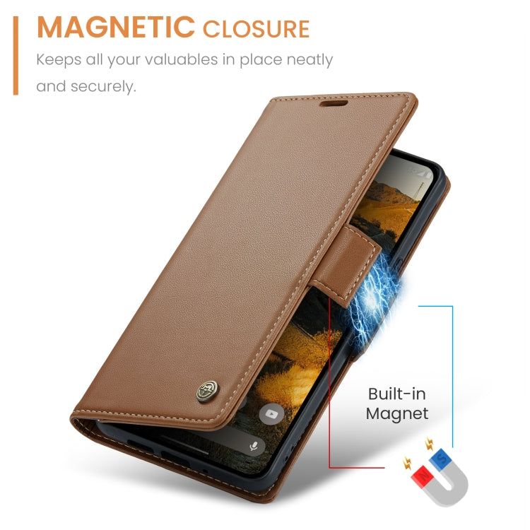 For Google Pixel 9 Pro XL CaseMe 023 Butterfly Buckle Litchi Texture RFID Anti-theft Leather Phone Case(Brown)