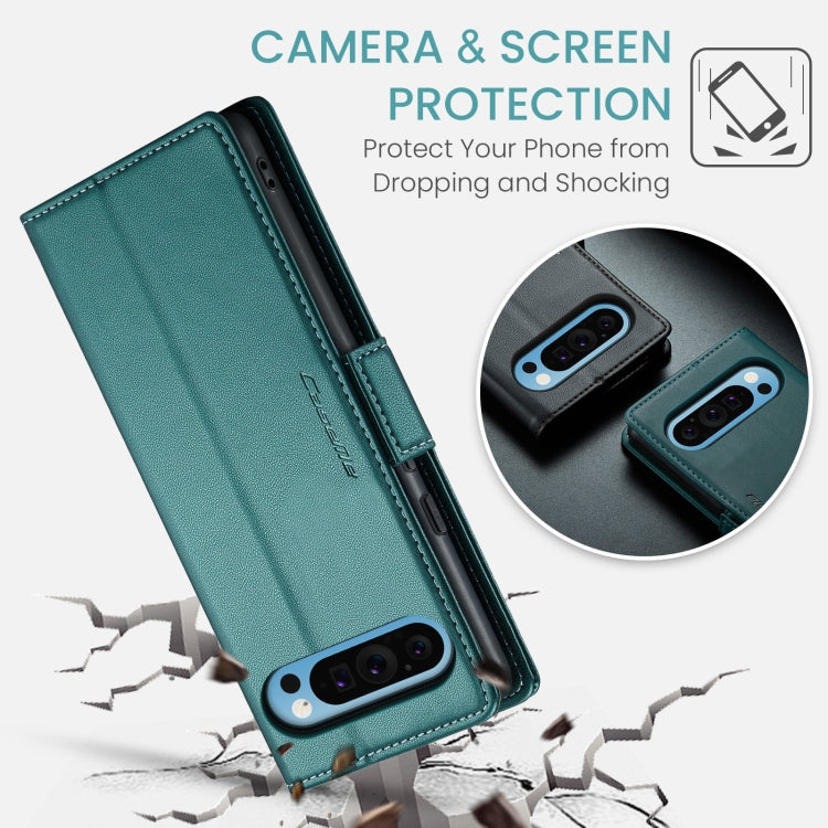 For Google Pixel 10 Pro XL / 9 Pro XL CaseMe 023 Butterfly Buckle Litchi Texture RFID Anti-theft Leather Phone Case(Pearly Blue)